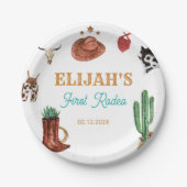 ファーストロデオカウボーイワイルドウエスト誕生日 ペーパープレート (正面)