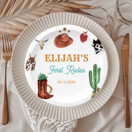 ファーストロデオカウボーイワイルドウエスト誕生日 ペーパープレート