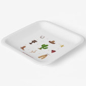 ファーストロデオカウボーイ子供の誕生日招待状 ペーパープレート (傾斜あり)