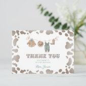 ファーストロデオカウボーイ服ウェスタンボーイ誕生日 サンキューカード (スタンド正面)