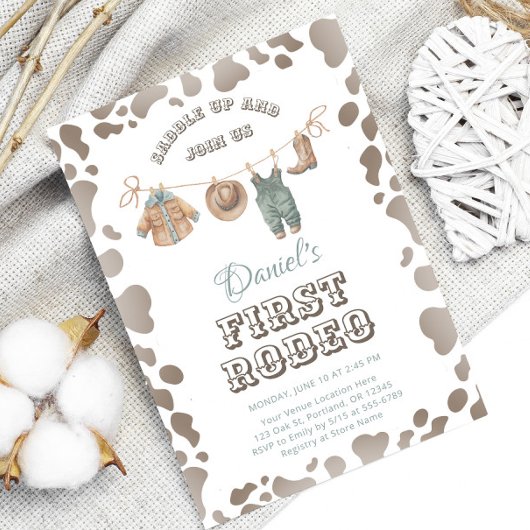 ファーストロデオカウボーイ服ウェスタンボーイ誕生日 招待状