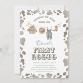 ファーストロデオカウボーイ服ウェスタンボーイ誕生日 招待状 (正面)