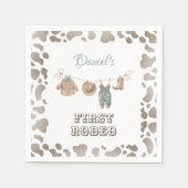 ファーストロデオカウボーイ服ボーイ誕生日 スタンダードカクテルナプキン (正面)