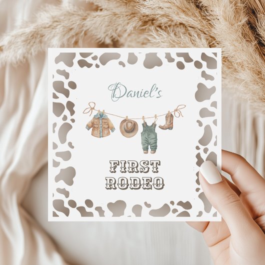 ファーストロデオカウボーイ服ボーイ誕生日 スタンダードカクテルナプキン