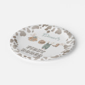 ファーストロデオカウボーイ服ボーイ誕生日 ペーパープレート (アングル)