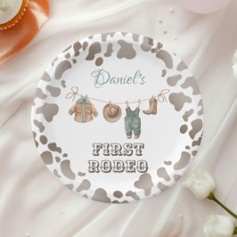 ファーストロデオカウボーイ服ボーイ誕生日 ペーパープレート