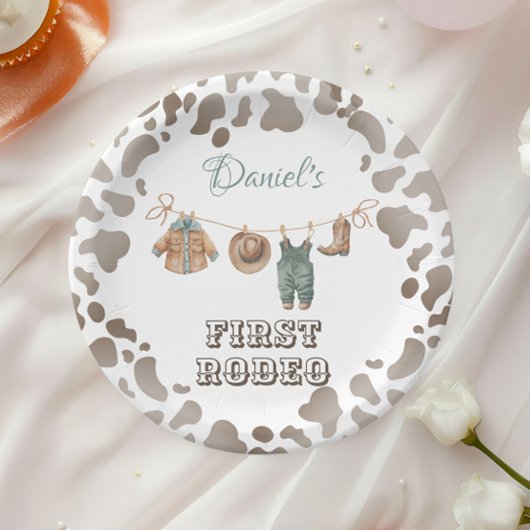 ファーストロデオカウボーイ服ボーイ誕生日 ペーパープレート