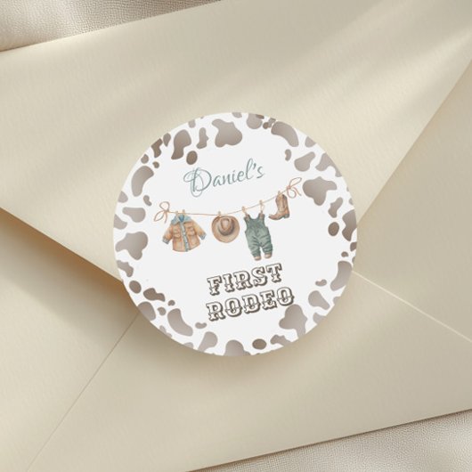 ファーストロデオカウボーイ服ボーイ誕生日 ラウンドシール