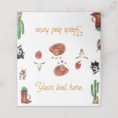 ファーストロデオカウボーイ誕生日座席表 プレイスカード (外部開封)