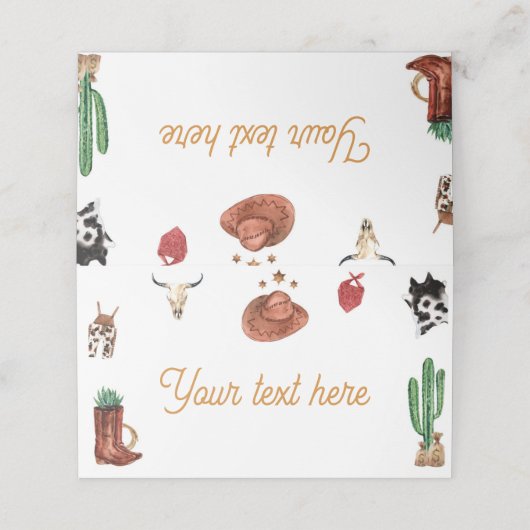 ファーストロデオカウボーイ誕生日座席表 プレイスカード (外部開封)