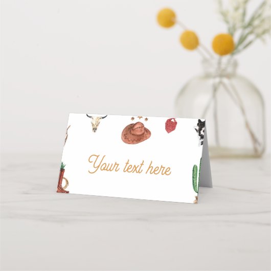 ファーストロデオカウボーイ誕生日座席表 プレイスカード (裏面)