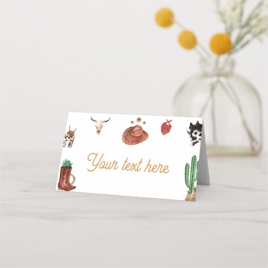 ファーストロデオカウボーイ誕生日座席表 プレイスカード (正面)