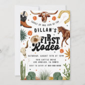ファーストロデオカウボーイ誕生日招待状 招待状 (正面)