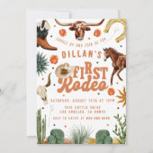 ファーストロデオカウボーイ誕生日招待状 招待状 (正面)