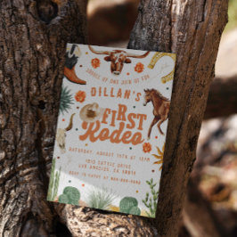 ファーストロデオカウボーイ誕生日招待状 招待状