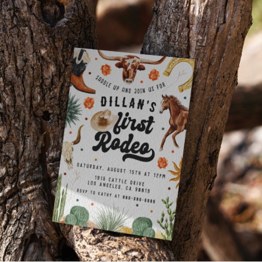 ファーストロデオカウボーイ誕生日招待状 招待状
