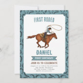 ファーストロデオカウボーイ誕生日招待状 招待状 (正面)