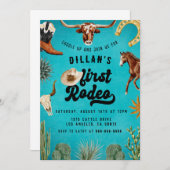 ファーストロデオカウボーイ誕生日 招待状 (正面/裏面)