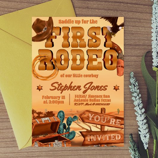 ファーストロデオカウボーイ誕生日 招待状