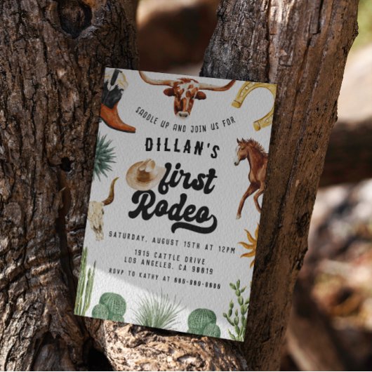 ファーストロデオカウボーイ誕生日 招待状