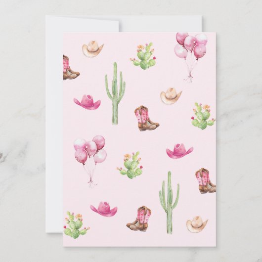 ファーストロデオガール1st誕生日招待状 招待状 (裏面)