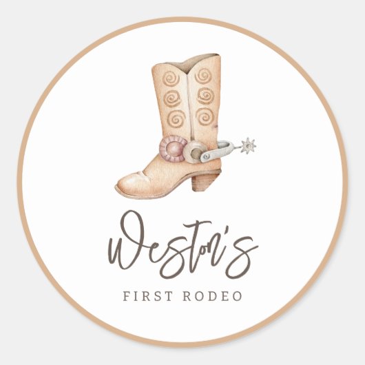 ファーストロデオニュートラルサザンカウボーイ誕生日 ラウンドシール (正面)
