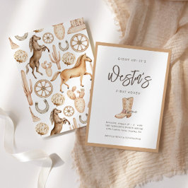 ファーストロデオニュートラルサザンカウボーイ誕生日 招待状