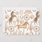 ファーストロデオニュートラルサザンカウボーイ誕生日Invite 招待状 (裏面)