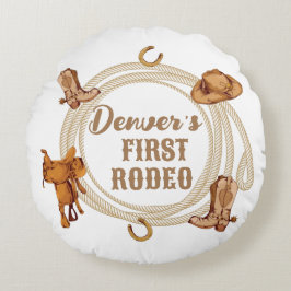 ファーストロデオバースデーパーティー装飾用クッション ラウンドクッション