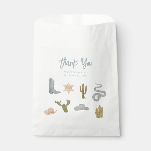 ファーストロデオブルー誕生日パーティー フェイバーバッグ (正面)