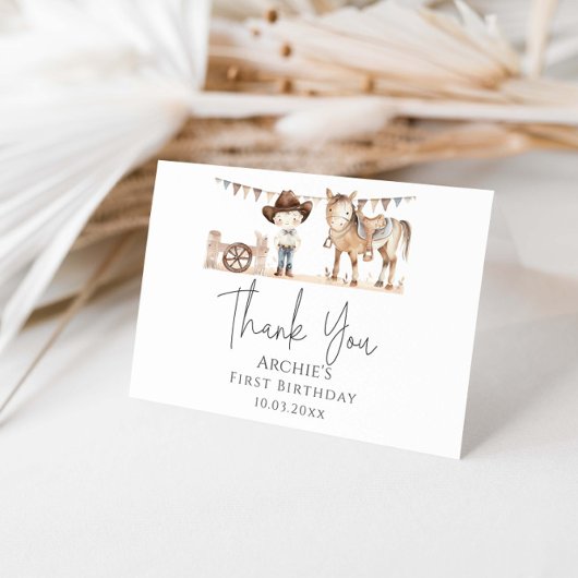 ファーストロデオボーイ誕生日 サンキューカード