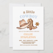 ファーストロデオワイルドウェストパーティーベビーシャワーボーイ 招待状 (正面)