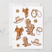 ファーストロデオワイルドウェストパーティーベビーシャワーボーイ 招待状 (裏面)