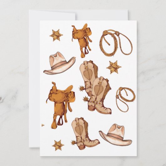 ファーストロデオワイルドウェストパーティーベビーシャワーボーイ 招待状 (裏面)