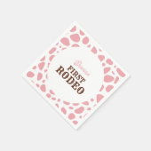 ファーストロデオワイルドウェストピンクガールファースト誕生日 スタンダードカクテルナプキン (角)