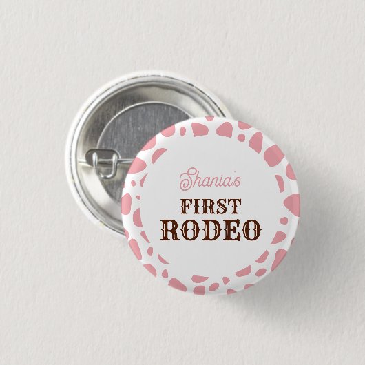 ファーストロデオワイルドウェストピンクガールファースト誕生日 缶バッジ (正面&裏面)