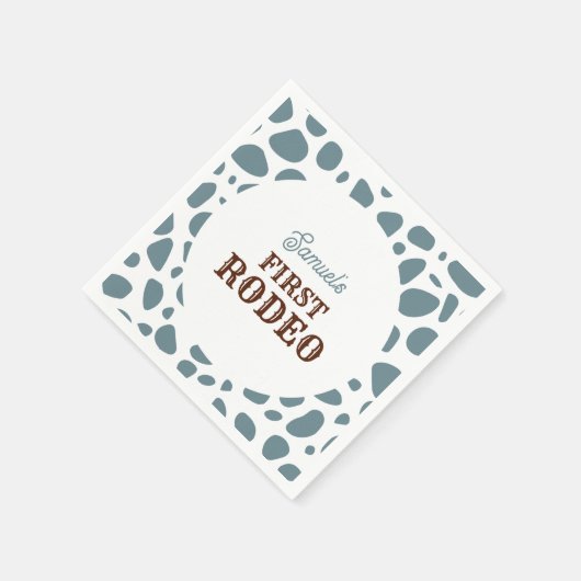 ファーストロデオワイルドウェストブルーボーイファースト誕生日 スタンダードカクテルナプキン (角)