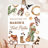 ファーストロデオワイルドウエストカウボーイボーイ誕生日へようこそ ポスター