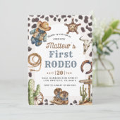 ファーストロデオワイルドウエストカウボーイ誕生日 招待状 (スタンド正面)