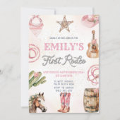 ファーストロデオワイルドウエストガール1st誕生日パーティー 招待状 (正面)