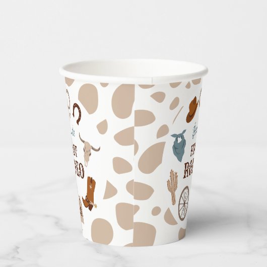 ファーストロデオワイルドウエストベージュボーイファースト誕生日 紙コップ (右)