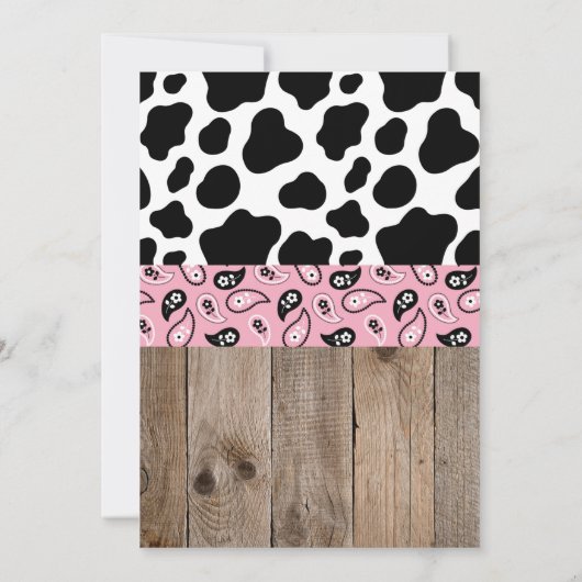 ファーストロデオワイルドウエスト女性のカーボーイピンクガール誕生日 招待状 (裏面)