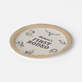 ファーストロデオヴィンテージニュートラルカウボーイ1st誕生日 ペーパープレート (アングル)