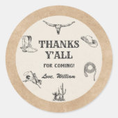 ファーストロデオヴィンテージニュートラルカウボーイ1st誕生日 ラウンドシール (正面)