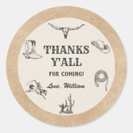 ファーストロデオヴィンテージニュートラルカウボーイ1st誕生日 ラウンドシール