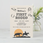 ファーストロデオヴィンテージニュートラルカウボーイ1st誕生日 招待状 (スタンド正面)