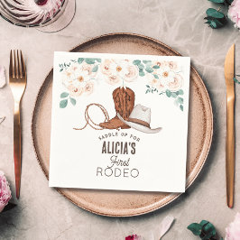ファーストロデオ女性のカーボーイウェスタンフローラ1st誕生日 スタンダードカクテルナプキン