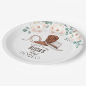 ファーストロデオ女性のカーボーイウェスタンフローラ1st誕生日 ペーパープレート (アングル)