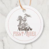 ファーストロデオ女性のカーボーイウエスタンピンク1st誕生日 フェイバータグ (正面)