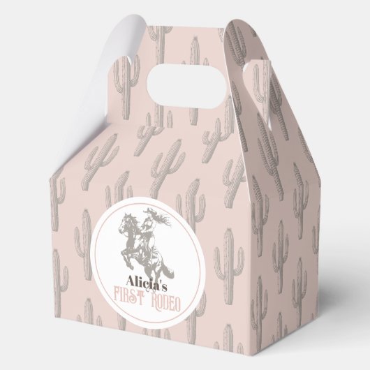 ファーストロデオ女性のカーボーイウエスタンピンク1st誕生日 フェイバーボックス (正面)